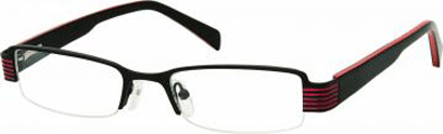 Semi Rimless Glasses 465 --> Matt Black - Red