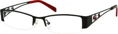 Semi Rimless Glasses 467 --> Matt Black - Red