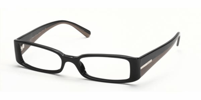Prada Designer Glasses PR 16GV --> BLACK/GRAY  TRANSPARENT